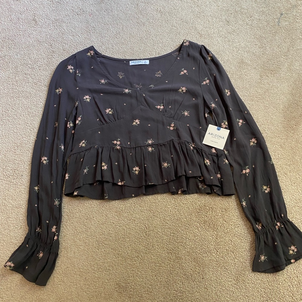 NWT Arizona Jean Co Floral Long Sleeve Blouse
